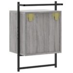 vidaXL Nočné skrinky nástenné 2 ks sivá sonoma 40x30x61 cm komp. drevo – Obrázok 9
