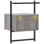 vidaXL Nočná skrinka nástenná sivá sonoma 35x30x51 cm kompozitné drevo – Obrázok 7