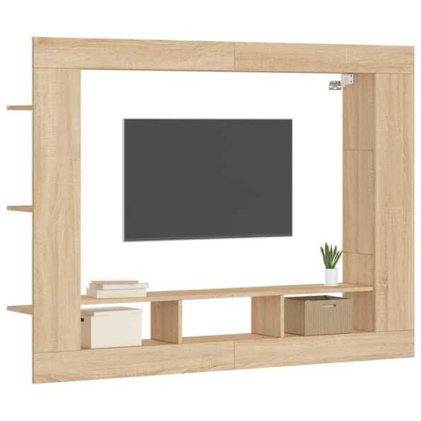 vidaXL TV skrinka dub sonoma 152x22x113 cm kompozitné drevo – Obrázok 3
