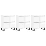 vidaXL Komody 3 ks vysoký lesk biele spracované drevo – Obrázok 2