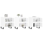 vidaXL Komody 3 ks vysoký lesk biele spracované drevo – Obrázok 3