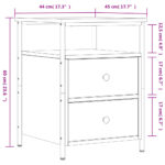 vidaXL Nočný stolík čierny 44x45x60 cm kompozitné drevo – Obrázok 11