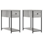 vidaXL Nočné stolíky 2 ks sivý dub sonoma 30x60x60 cm kompozitné drevo – Obrázok 2