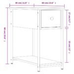 vidaXL Nočné stolíky 2 ks sivý dub sonoma 30x60x60 cm kompozitné drevo – Obrázok 12