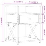 vidaXL Nočné stolíky 2 ks čierne 40x42x55 cm kompozitné drevo – Obrázok 12