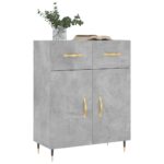 vidaXL Komoda betónovo sivá 69,5x34x90 cm kompozitné drevo – Obrázok 3