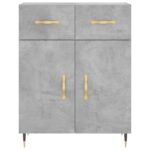 vidaXL Komoda betónovo sivá 69,5x34x90 cm kompozitné drevo – Obrázok 6