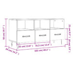 vidaXL TV stolík čierny 102x36x50 cm kompozitné drevo – Obrázok 12