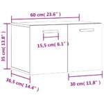 vidaXL Nástenná skrinka, hnedý dub 60x36,5x35 cm, kompozitné drevo – Obrázok 12