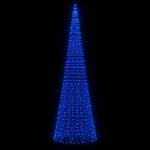 vidaXL Svetlo na vianočný stromček na stožiar 1534 LED modré 500 cm – Obrázok 3