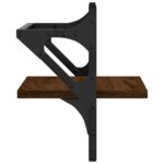 vidaXL Nástenné police s tyčami 2 ks hnedý dub 30x25x30 cm – Obrázok 6