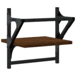 vidaXL Nástenné police s tyčami 2 ks hnedý dub 30x25x30 cm – Obrázok 7