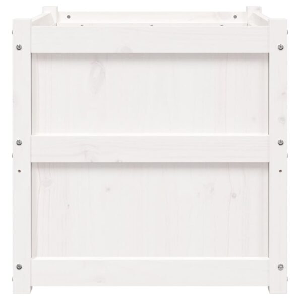 vidaXL Záhradný kvetináč biely 60x60x60 cm masívna borovica – Obrázok 5