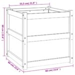 vidaXL Záhradný kvetináč biely 60x60x60 cm masívna borovica – Obrázok 11