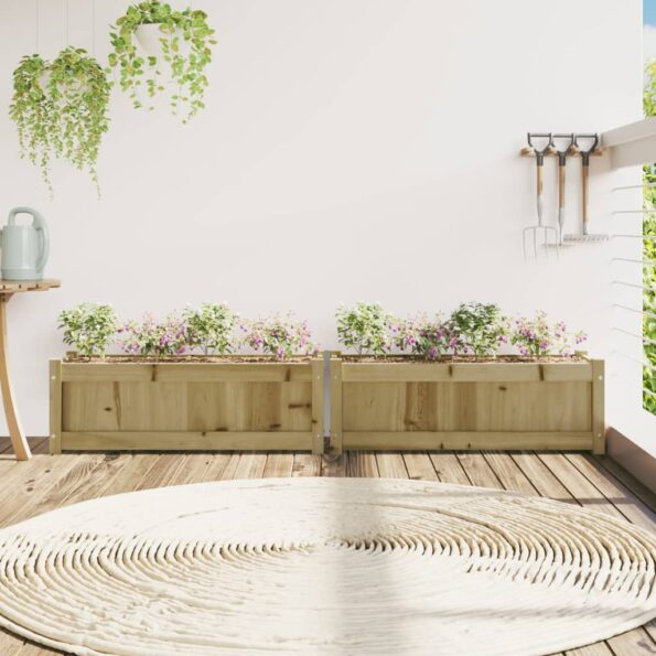 vidaXL Záhradné kvetináče 2 ks impregnovaná borovica – Obrázok 3