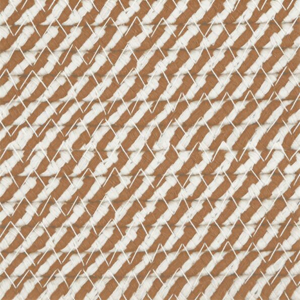 vidaXL Kôš na bielizeň hnedo-biely Ø60x36 cm bavlna – Obrázok 7