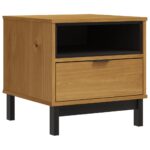 vidaXL Príručný stolík FLAM 50x50x50 cm, borovicový masív – Obrázok 2