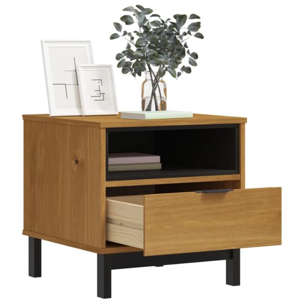 vidaXL Príručný stolík FLAM 50x50x50 cm, borovicový masív – Obrázok 3