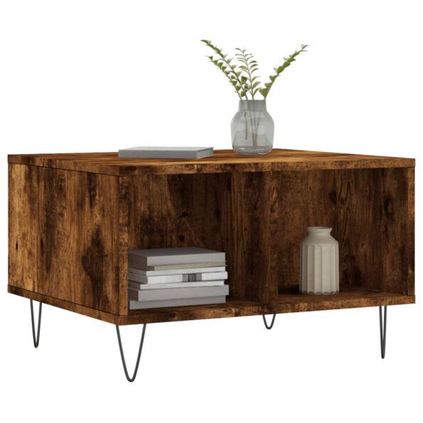 vidaXL Konferenčný stolík dymový dub 60x50x36,5 cm spracované drevo – Obrázok 3
