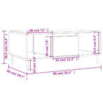 vidaXL Konferenčný stolík hnedý dub 90x50x36,5 cm spracované drevo – Obrázok 11