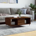vidaXL Konferenčný stolík hnedý dub 90x50x36,5 cm spracované drevo