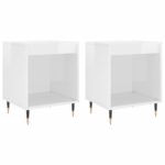 vidaXL Nočné stolíky 2 ks lesklé biele 40x35x50 cm kompozitné drevo – Obrázok 2