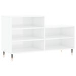 vidaXL Botník lesklý biely 102x36x60 cm spracované drevo – Obrázok 2