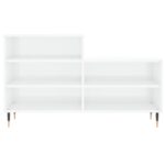 vidaXL Botník lesklý biely 102x36x60 cm spracované drevo – Obrázok 4