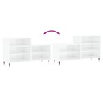 vidaXL Botník lesklý biely 102x36x60 cm spracované drevo – Obrázok 7