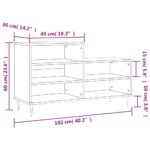 vidaXL Botník lesklý biely 102x36x60 cm spracované drevo – Obrázok 10
