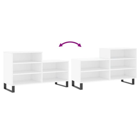 vidaXL Botník biely 102x36x60 cm spracované drevo – Obrázok 7