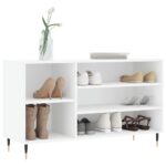 vidaXL Botník biely 102x36x60 cm spracované drevo – Obrázok 3