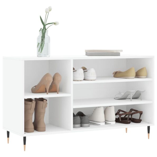 vidaXL Botník biely 102x36x60 cm spracované drevo – Obrázok 3
