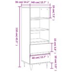 vidaXL Vysoká skrinka biela 40x36x110 cm spracované drevo – Obrázok 11