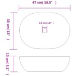 vidaXL Umývadlo na dosku čierno-sivé oválne 47x33x13 cm keramické – Obrázok 8