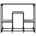 vidaXL Konzolový stolík sivý sonoma 89,5x28x76 kompozitné drevo – Obrázok 4