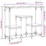 vidaXL Konzolový stolík sivý sonoma 89,5x28x76 kompozitné drevo – Obrázok 9