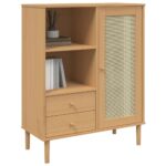 vidaXL Skrinka SENJA, ratanový vzhľad, hnedá 90x40x112 cm, borovica – Obrázok 3