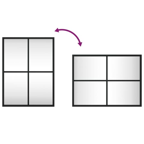 vidaXL Nástenné zrkadlo čierne 30x40 cm obdĺžnikové železné – Obrázok 7