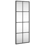 vidaXL Nástenné zrkadlo čierne 30x80 cm obdĺžnikové železné – Obrázok 2
