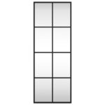 vidaXL Nástenné zrkadlo čierne 30x80 cm obdĺžnikové železné – Obrázok 3