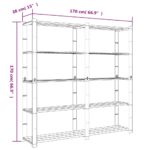 vidaXL Regál s 5 policami hnedý 170x38x170 cm borovicový masív – Obrázok 7