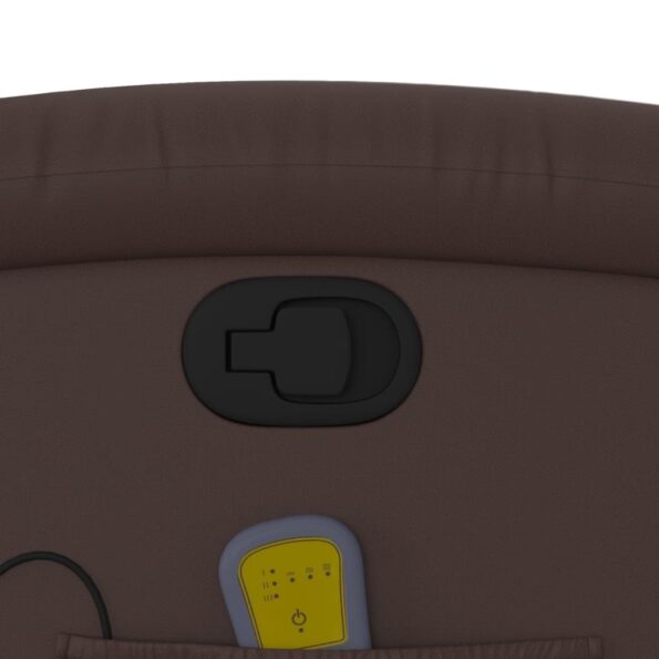 vidaXL Sklápacie masážne kreslo hnedé umelá koža – Obrázok 10