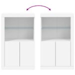 vidaXL Bočná skrinka s LED svetlami biela kompozitné drevo – Obrázok 10