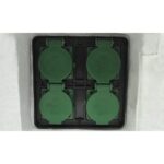 vidaXL Záhradná zásuvka so 4 slotmi, vodoodolná živica, biela – Obrázok 5