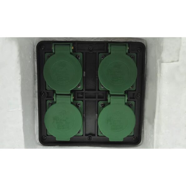 vidaXL Záhradná zásuvka so 4 slotmi, vodoodolná živica, biela – Obrázok 5