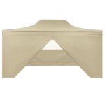 vidaXL Skladací záhradný stan so 4 bočnými stenami 3x4,5m krémovobiely – Obrázok 4