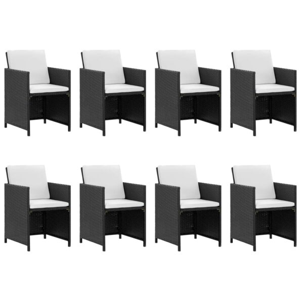 vidaXL 13-dielna vonkajšia jedálenská súprava s vankúšmi polyratan čierna – Obrázok 2