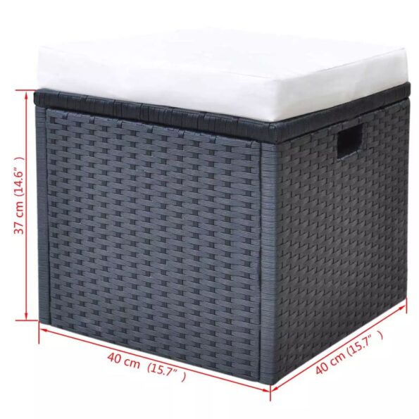 vidaXL 6-dielna záhradná sedacia súprava s vankúšmi polyratan čierna – Obrázok 11