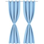 vidaXL Zatemňovací záves s kovovými očkami, 2 ks, 135x175 cm, tyrkysový – Obrázok 2